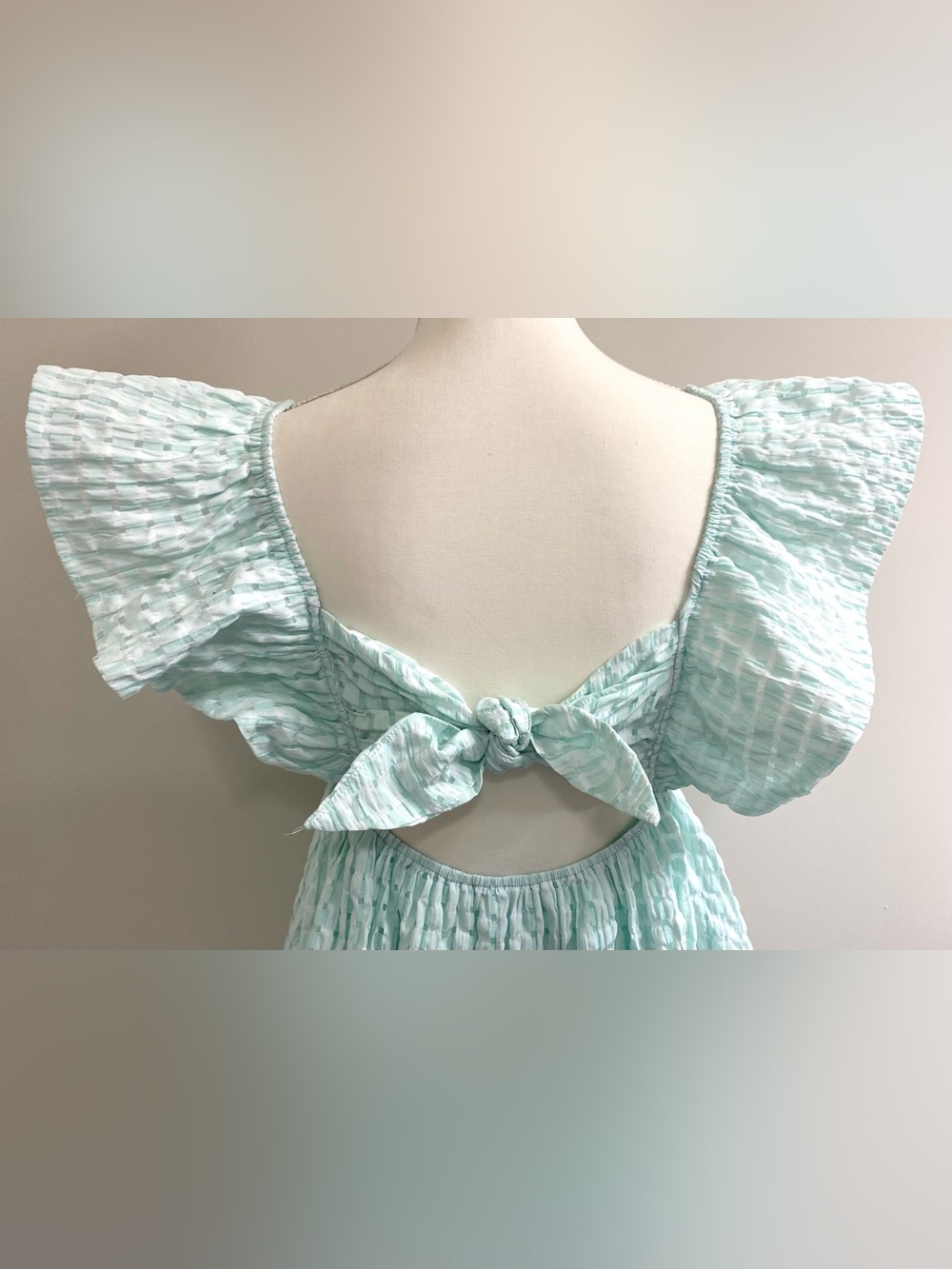 Day+Moon Womens M Mint Green Ruffle Dress Boho Summer Coastal Preppy Cottagecore - Picture 5 of 15